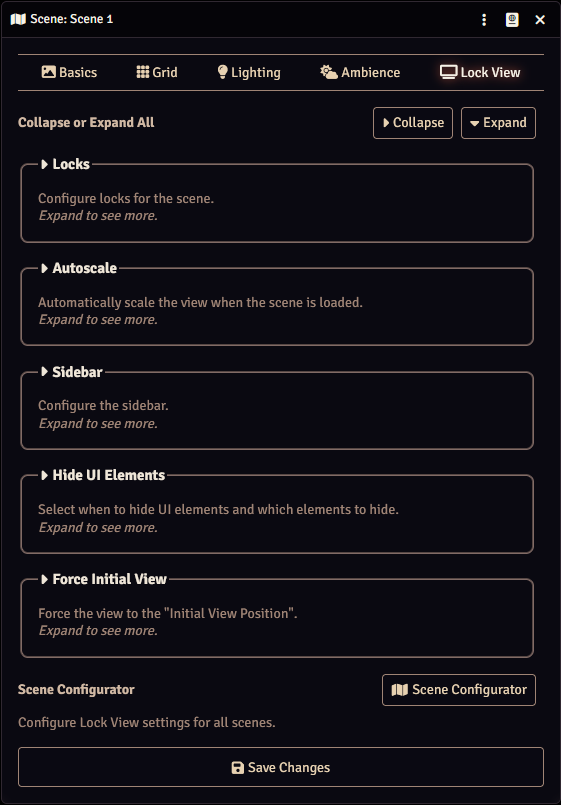Scene Config - Lock View Documentation